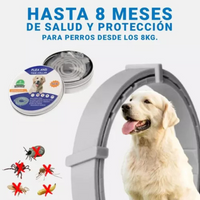 COLLAR ANTI PULGAS Y GARRAPATAS - ⚡8 meses de protección⚡