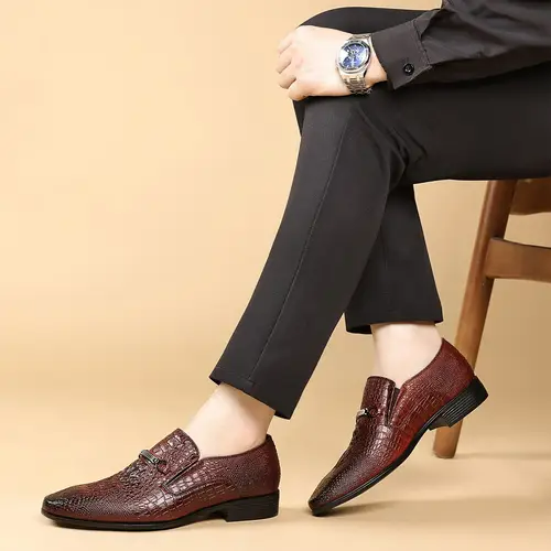 Zapatos Grabado 🐊 Elegante  Para Hombre