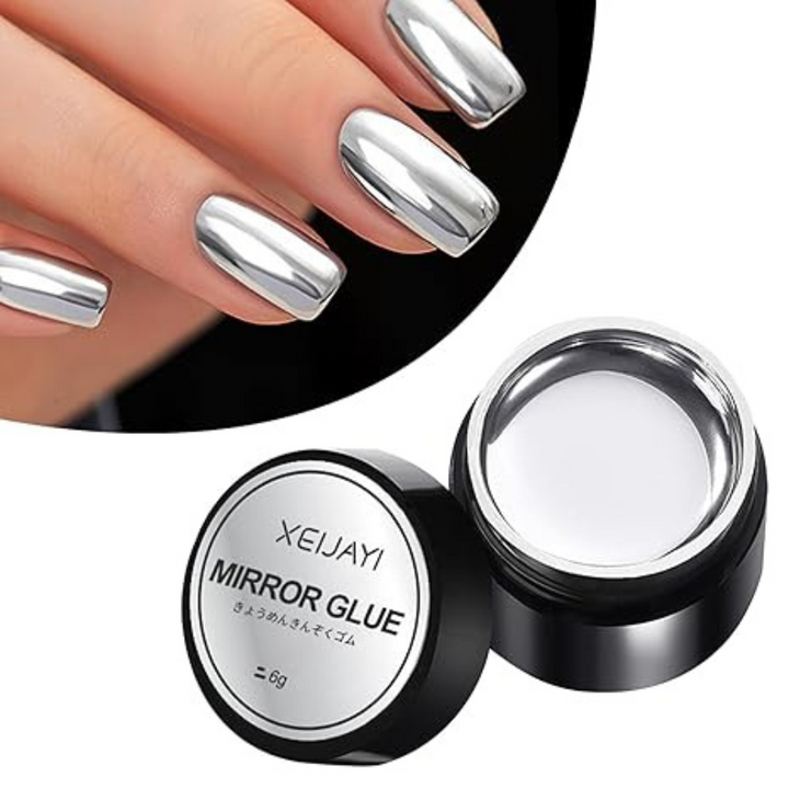 Esmalte de uñas en gel cromado metálico
