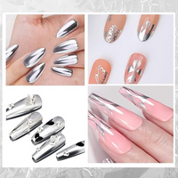 Esmalte de uñas en gel cromado metálico