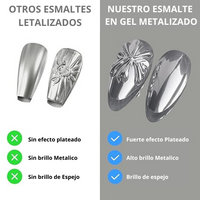 Esmalte de uñas en gel cromado metálico