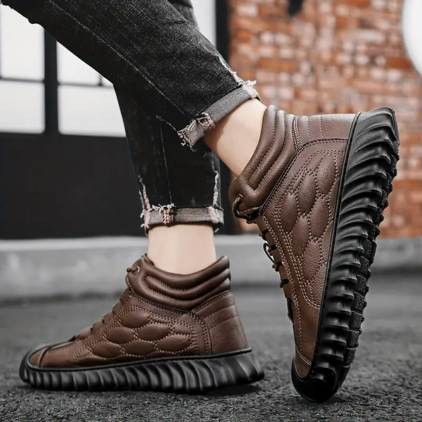 Zapato De Invierno En Cuero Genuino Casual