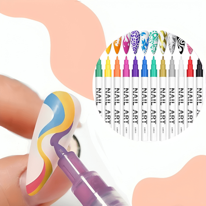 Kit de 12 Bolígrafos Nail Pen para Pintar Uñas - ENVIO GRATIS