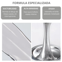 Esmalte de uñas en gel cromado metálico