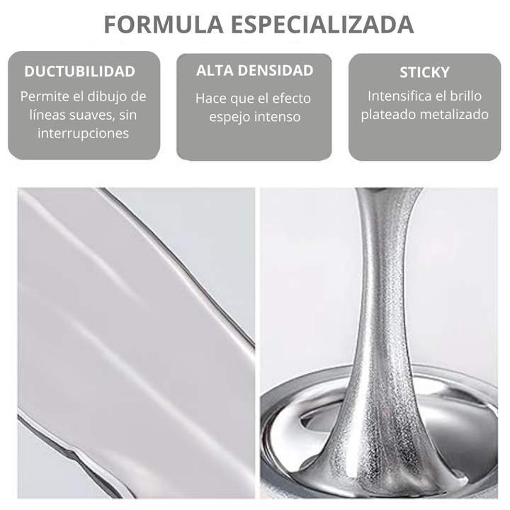 Esmalte de uñas en gel cromado metálico