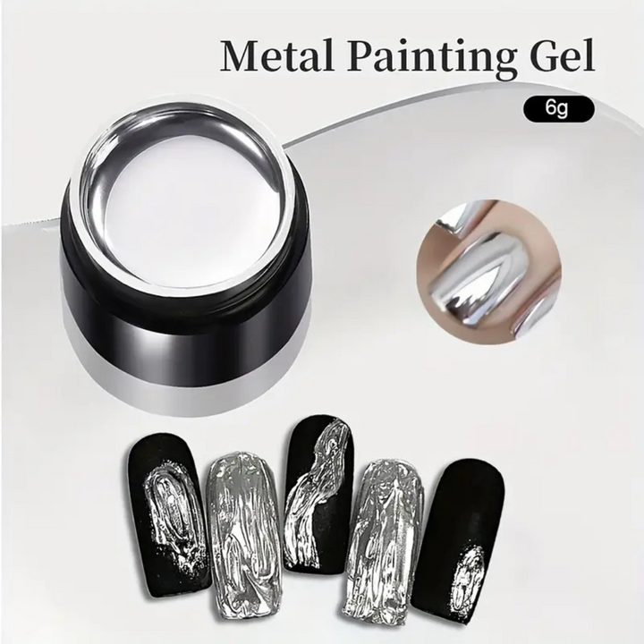 Esmalte de uñas en gel cromado metálico