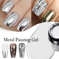 Esmalte de uñas en gel cromado metálico