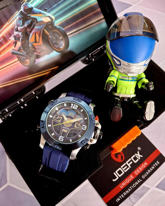Reloj Jofox Jr1948 con Figura 🏍️Motociclista Coleccionable🏁