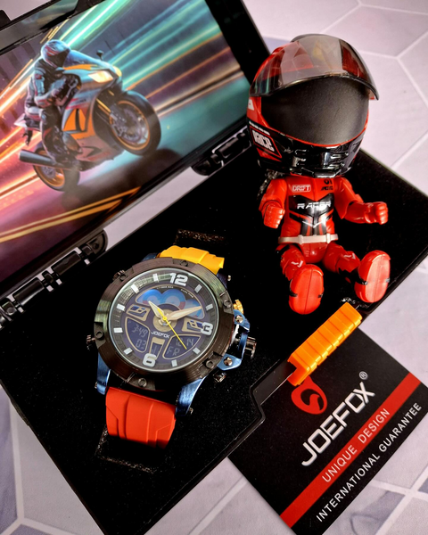 Reloj Jofox Jr1948 con Figura 🏍️Motociclista Coleccionable🏁