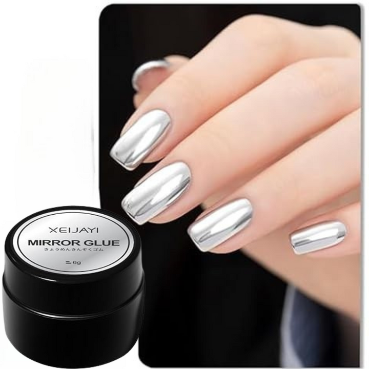 Esmalte de uñas en gel cromado metálico
