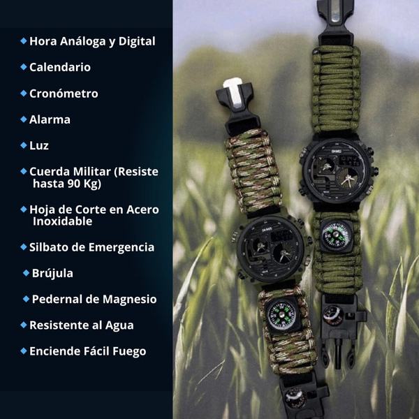 RELOJ TACTICO DE SUPERVIVENCIA MILITAR