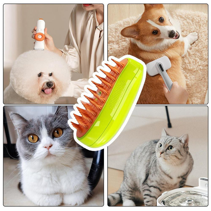Cepillo Vaporizador 3 en 1 Para Mascota