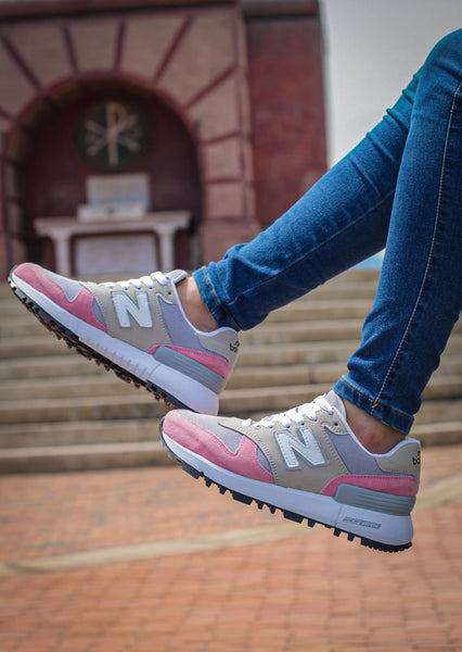 Tenis New Balaze  Gris Rosa